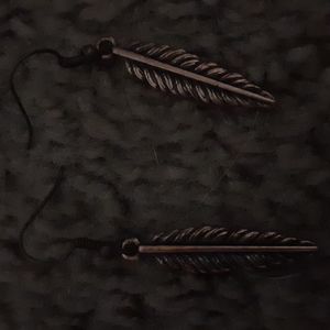 Bronze feather earrings